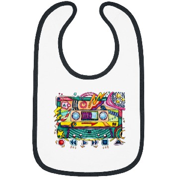 Discover 80s cassette tape retro music mixtape Bibs