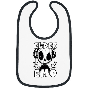 Discover Elder Emo Older Punk Goth Emo Music Lovers Funny Saying 1 Bibs