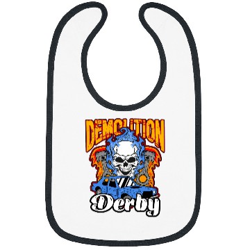 Discover Demolition Derby Skull Crash Car Racing Driver Bibs