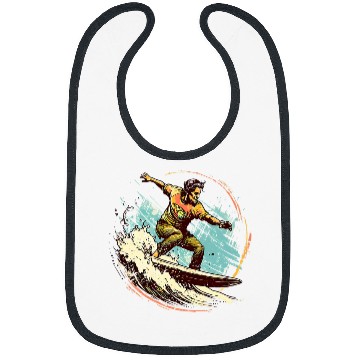 Discover Twilight Tide Surfing Under the Sunset Sky Bibs