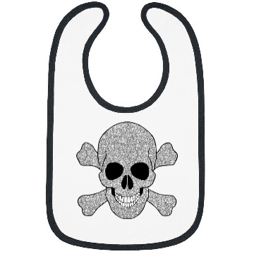 Discover Gray Pirate Skull And Crossbones Bibs