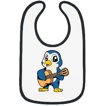 Discover Penguin Pet Cartoon penguin playing guitar Bibs