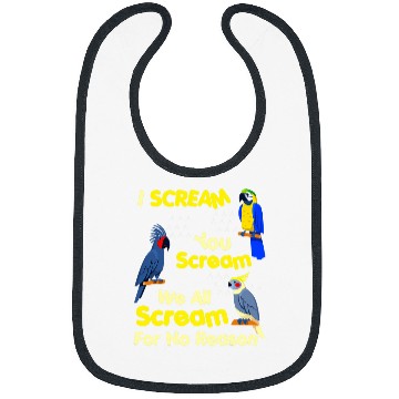 Discover I Scream You Scream Funny Parrot Bibs