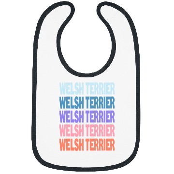 Discover Funny Modern Repeated Text Design Welsh Terrier Bibs