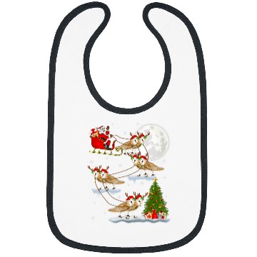 Discover Owl Pet Funny xmass Lighting Tree Santa Riding Barn Owl Christmas Bibs