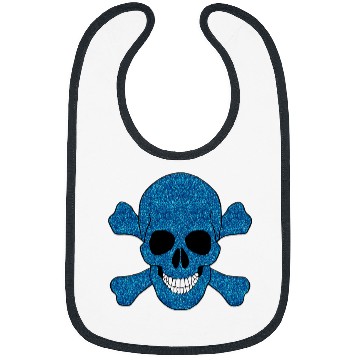 Discover Blue Pirate Skull And Crossbones Bibs