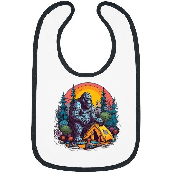 Discover Cryptid Camping Retro Style Outdoors Cryptozoology Bibs