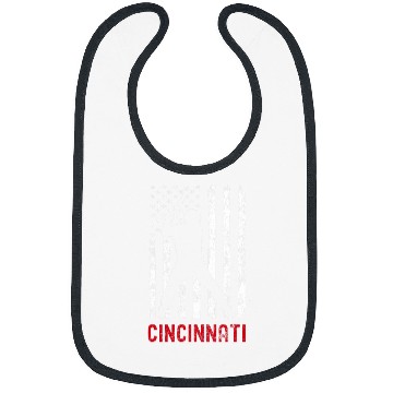 Discover Cincinnati Ohio American Flag Baseball Weathered Bibs