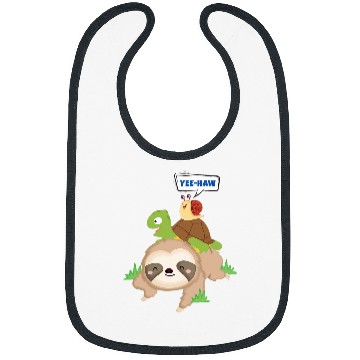 Discover Sloth Pet YeeHaw Sloth Turtel and Snail Bibs