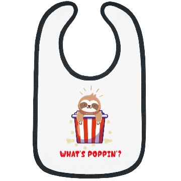 Discover Sloth Pet Popcorn whats Poppin funny Sloths Cinema Evening 2 Bibs