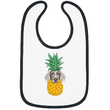 Discover Funny Weimaraner pineapples Dog Bibs