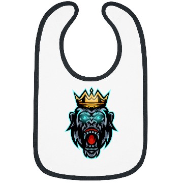 Discover Owl Pet Gorilla Face Angry Growling Scary Silverback Gorilla King Bibs