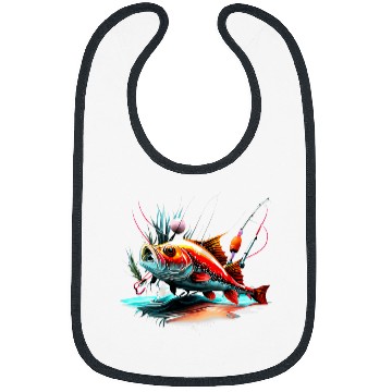 Discover Multi Color Fish Cool Design Graphic Fisherman Bibs