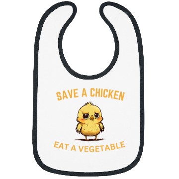 Discover Chicken Lover Funny Save A Chicken Eat A Vegetable Joke Bibs