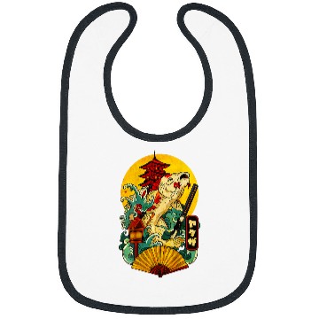 Discover Yakuza Japanese Aesthetic Koi Carp Katana Tattoo on back Bibs