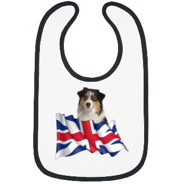 Discover Union Jack Flag Dog Australian Shepherd Bibs