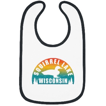 Discover Squirrel Pet Lake Northern Wisconsin Sunset Loon Bibs
