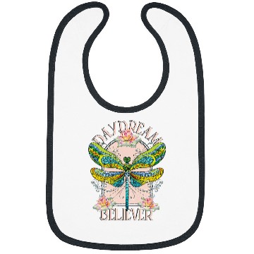 Discover Daydream Believer Dragonfly Retro Boho inspirational Tees Bibs