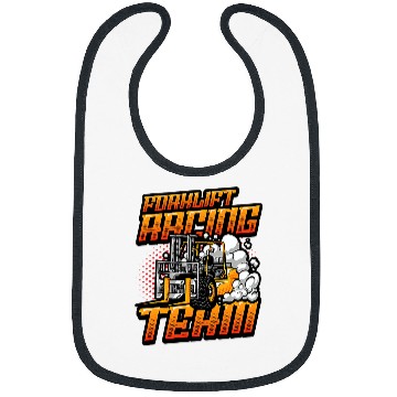 Discover Forklift Racing Team Funny Forklift Driver 22 Bibs