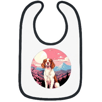 Discover Brittany Spaniel Mount Fuji Funny Dog Japan Bibs