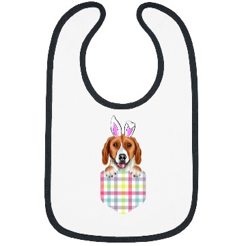 Discover Easter Plaid American Foxhound Bunny Dog In Pocket Bibs