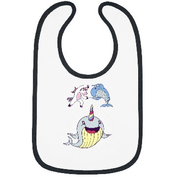 Discover Whale Narwhal Mythical Creature Pegasus Bibs