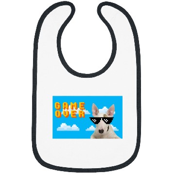 Discover 8Bit Game Over Bull Terrier Bibs