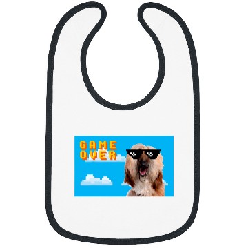 Discover 8Bit Game Over Afghan Hound 2 Bibs