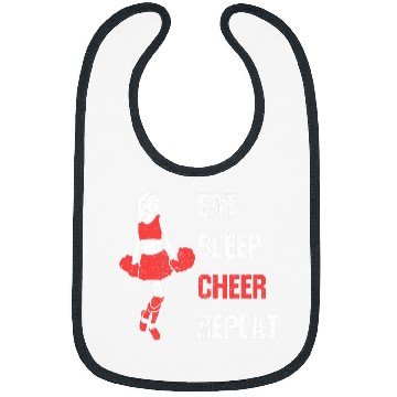 Discover Eat Sleep Cheer Repeat vintages Cheerleading Coach Bibs