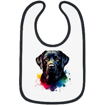 Discover Black Lab Labrador Retriever Dog Artwork Bibs