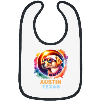 Discover Austin Texas Total Solar Eclipse 2024 Labrador Retriever Dog Bibs
