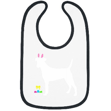 Discover Fox Terrier Easter Bunny Dog Silhouette Bibs