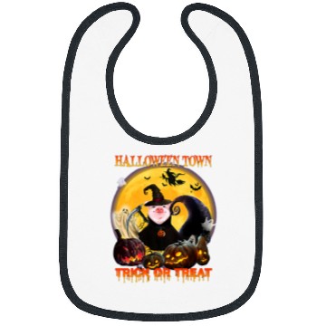 Discover pig witch halloween town trick or treat happy halloween Bibs