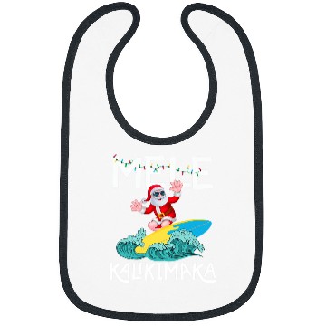Discover Surf Life Mele Kalikimaka Hawaiian Christmas Hawaii Santa Surfing Bibs
