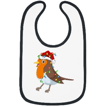 Discover Robin Bird Lover xmass Santa Hat Robin Christmas Bibs