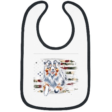 Discover Australian Shepherd Vector USA Flag Bibs