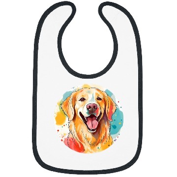 Discover Golden Retriever Colored Circle Style Bibs