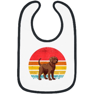 Discover Chocolate Labrador Sunset Retro Dog vintages Design Mom Dad Bibs