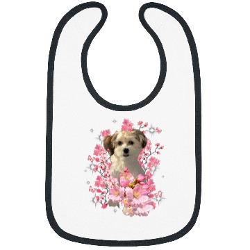 Discover Chinese Crested Powderpuff Cherry Blossom Flowers Bibs