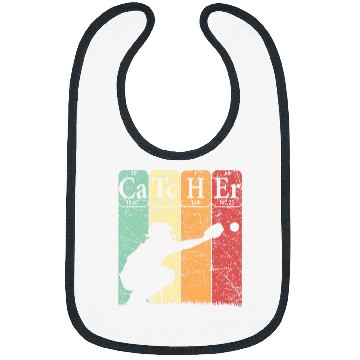 Discover Baseball Periodic Table Elements Nerd Baseball Catcher Retro 1 Bibs