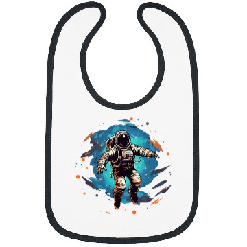 Discover Astronaut Floating in Outer Space Bibs
