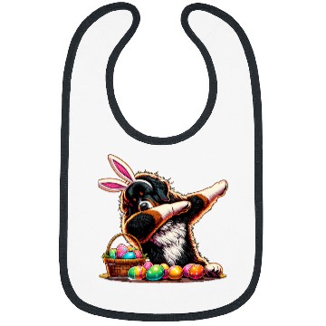 Discover Dabbings Easter Bunny Landseer Newfoundland Dog Bibs