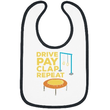 Discover Drive Pay Clap Repeat Gymnastics Mom Dad Bibs