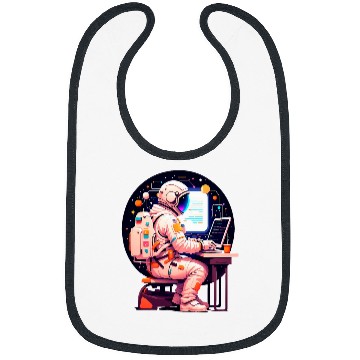Discover Astronaut Explorer Galaxy Coding Laptop Space Bibs