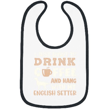 Discover Funny English Setter Drink Coffee Hand With Dog Mom Gift Bibs