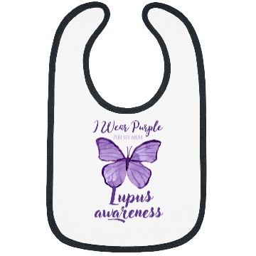 Discover I Wear Purple For My Mom Lupus Awareness Butterfly Bibs