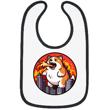 Discover Corgizilla Destroys Tokyo Corgi and Kaiju Fans Bibs
