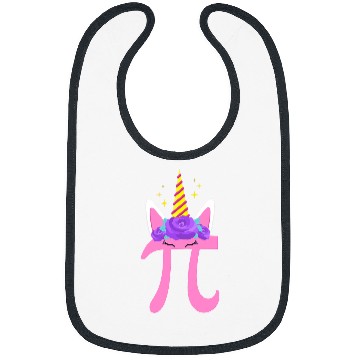 Discover Womens Cute Unicorns Face Pi Day Math Geek Bibs