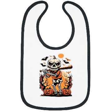 Discover Baseball Skeletons Halloween Men Boys Baseball Halloween 2 Bibs