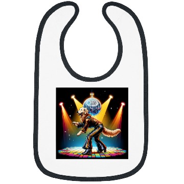 Discover Golden Retriever Dog Dancing Disco Bibs